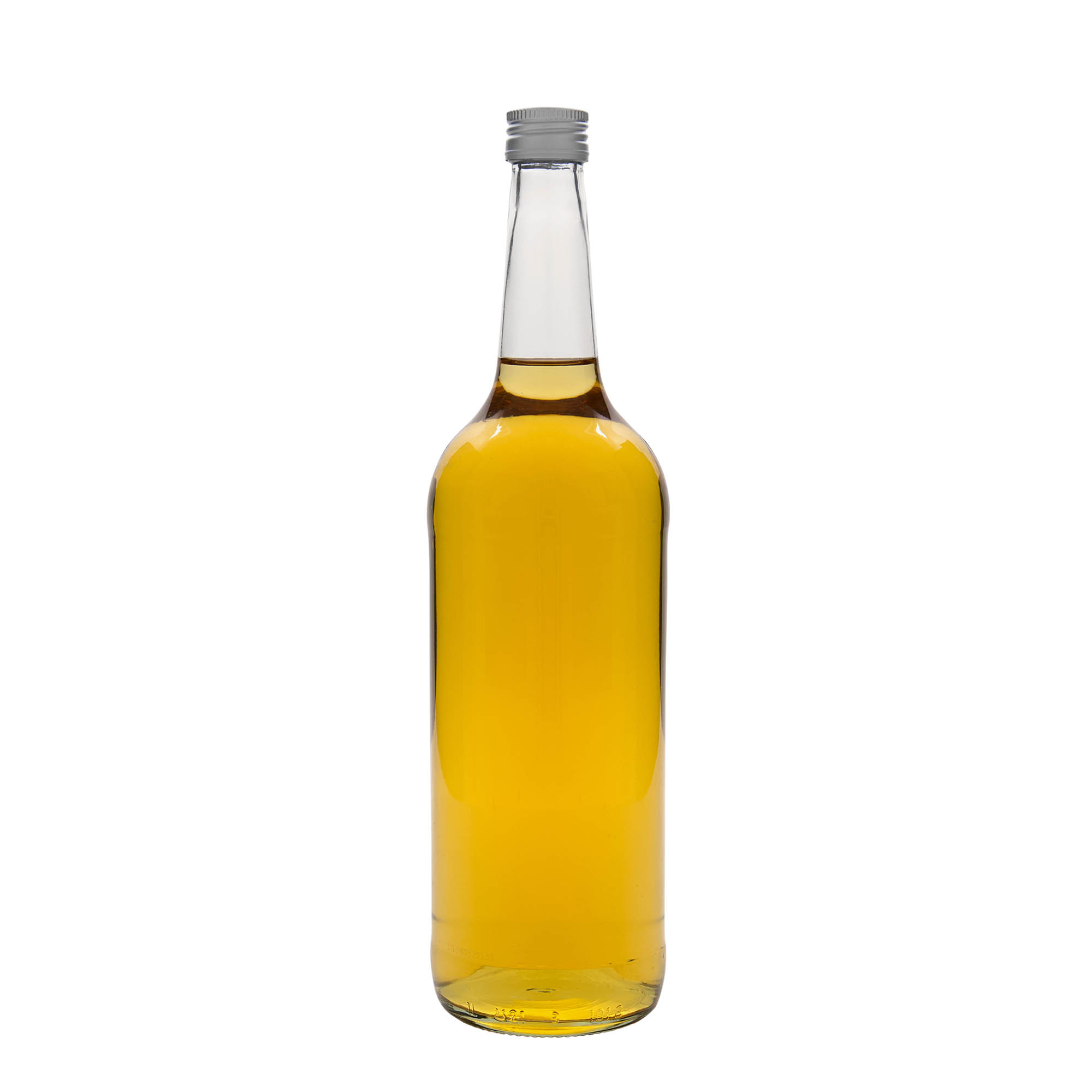 1.000 ml стъклена бутилка с прав врат, отвор: PP 28 1.000 ml стъклена бутилка с прав врат, отвор: PP 28