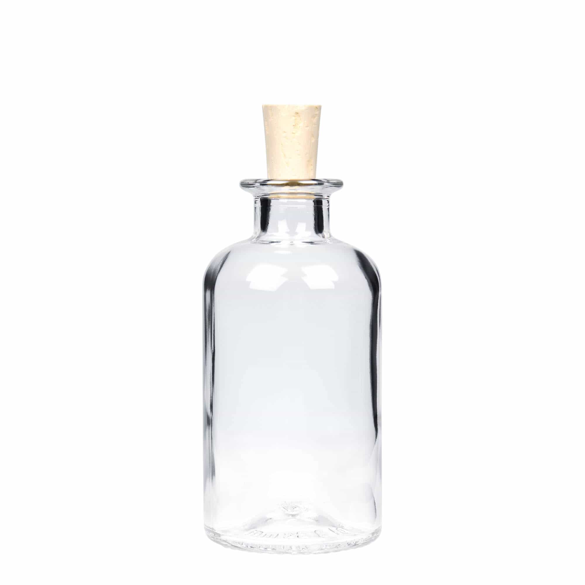 250 ml стъклена аптекарска бутилка, затваряне: коркова тапа