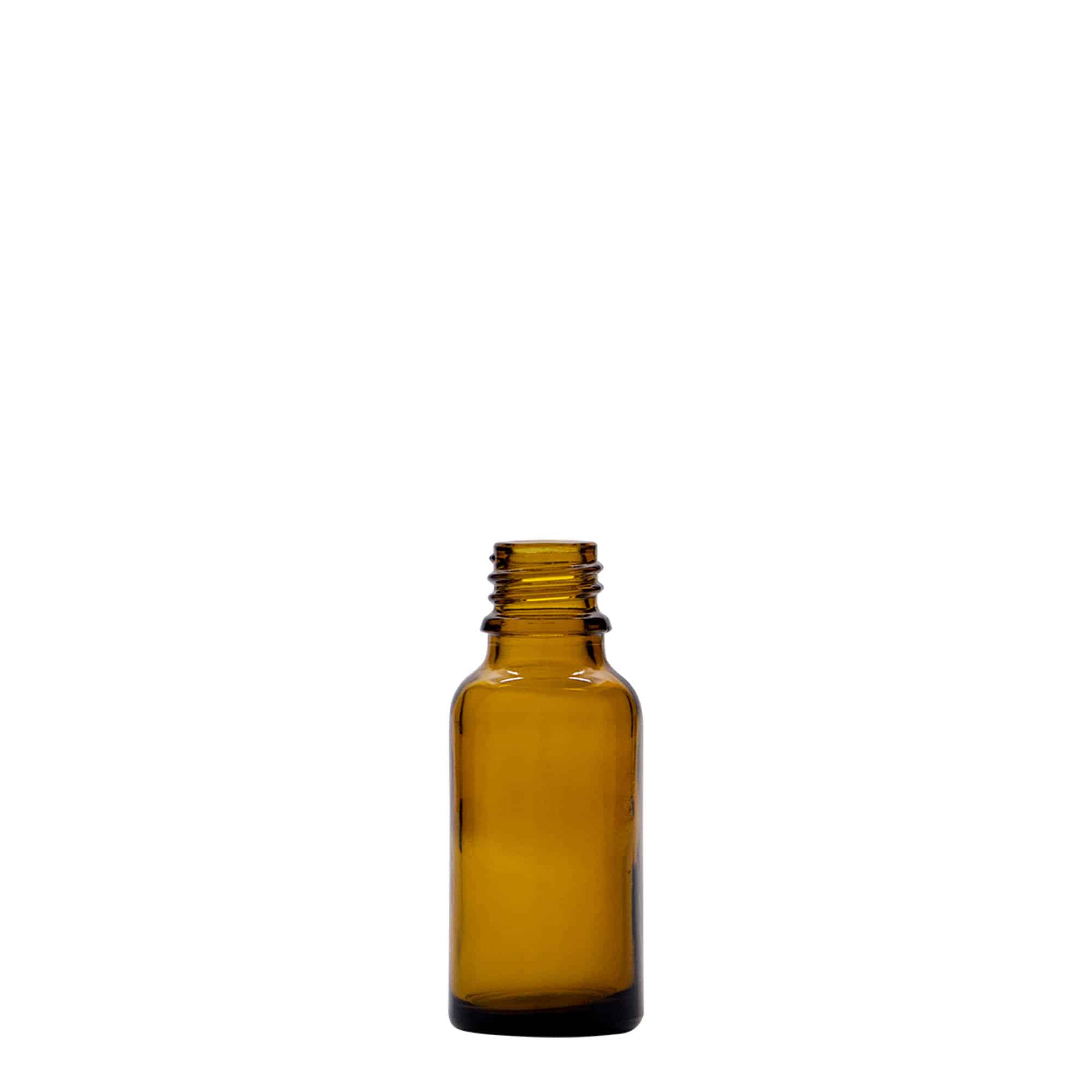 20 ml бутилка за лекарства, стъклена, кафява, затваряне: винтова капачка с резба DIN 18 20 ml бутилка за лекарства, стъклена, кафява, затваряне: винтова капачка с резба DIN 18