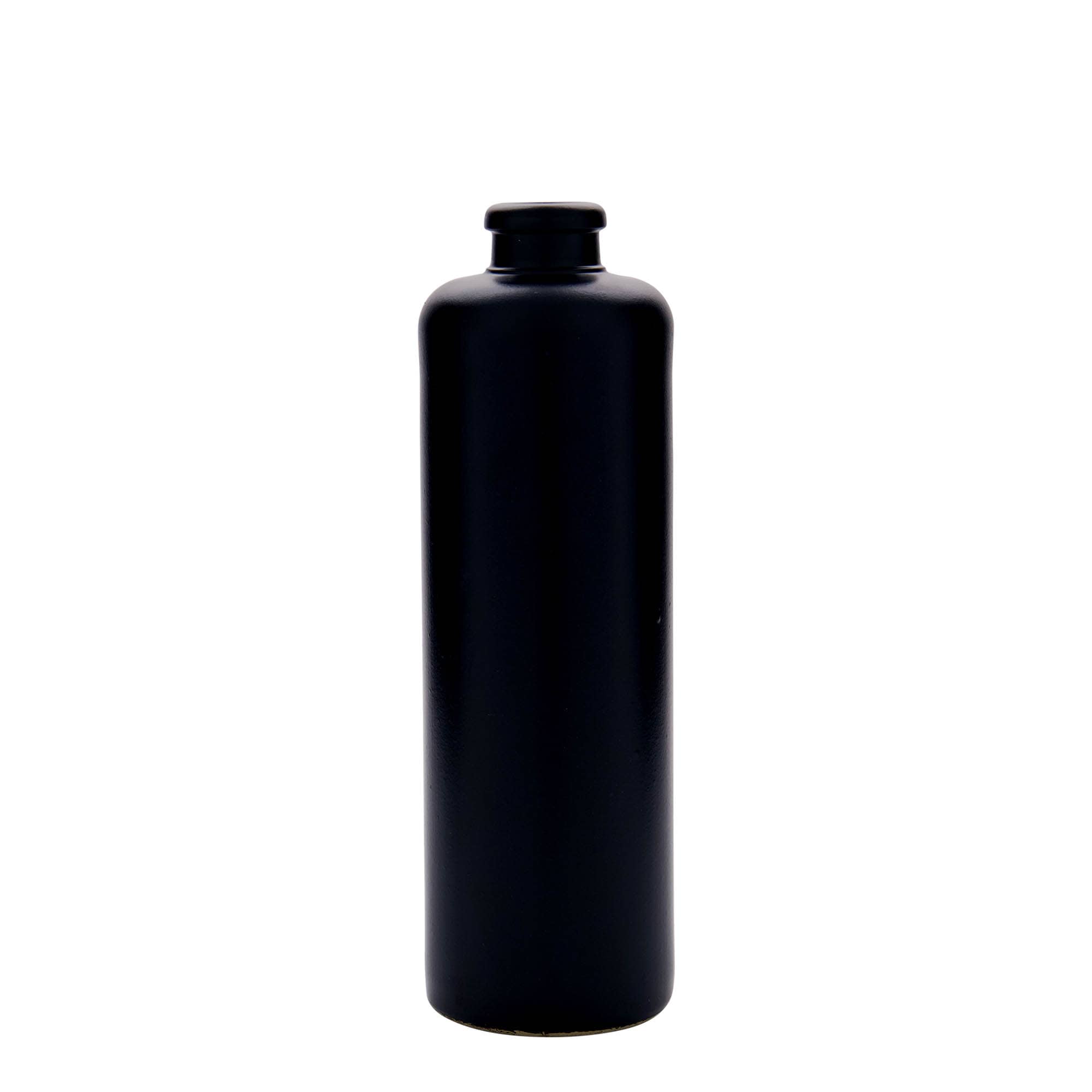 500 ml бутилка, каменна керамика, черна, затваряне: коркова тапа