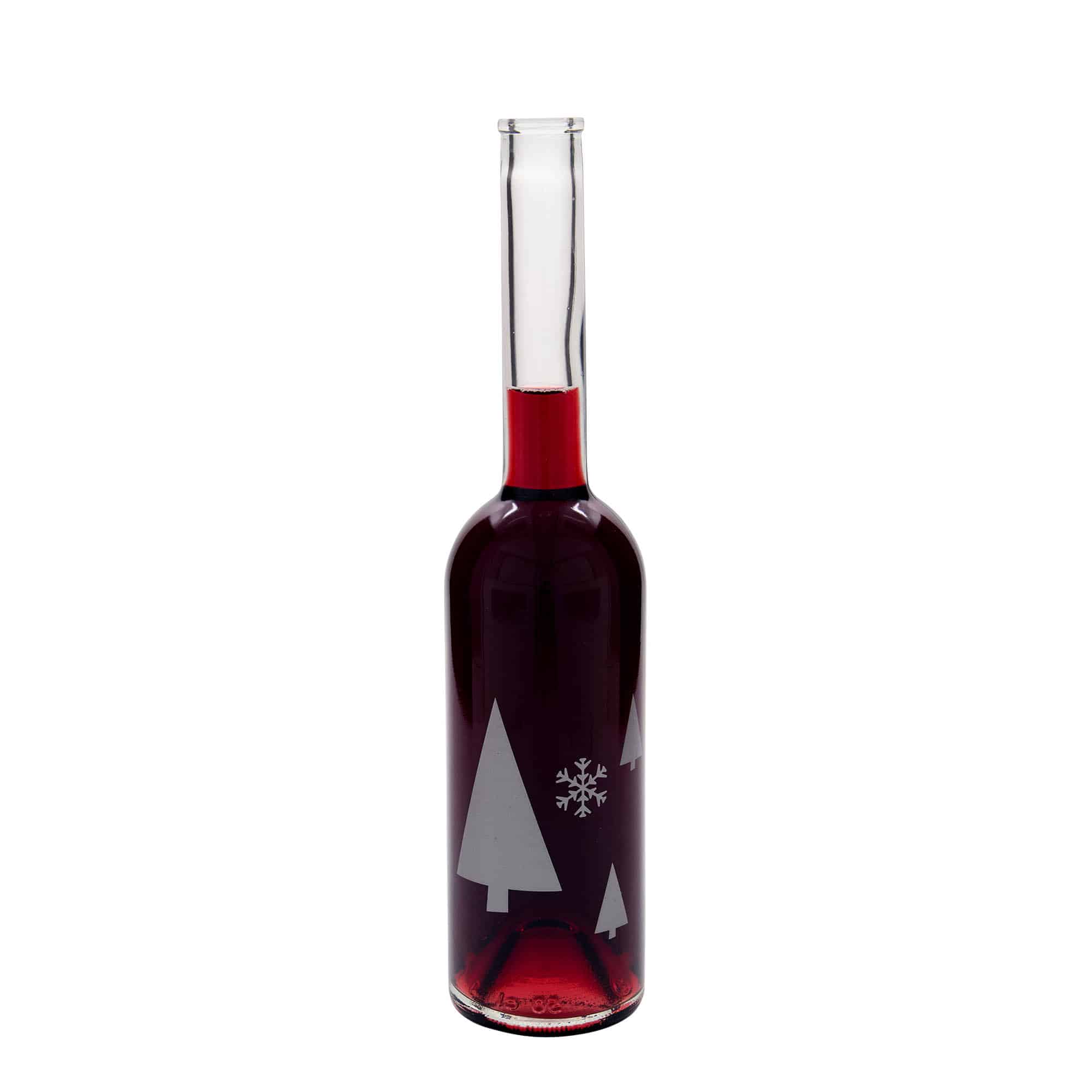 500 ml стъклена бутилка „Опера“, мотив: снежинки, затваряне: коркова тапа