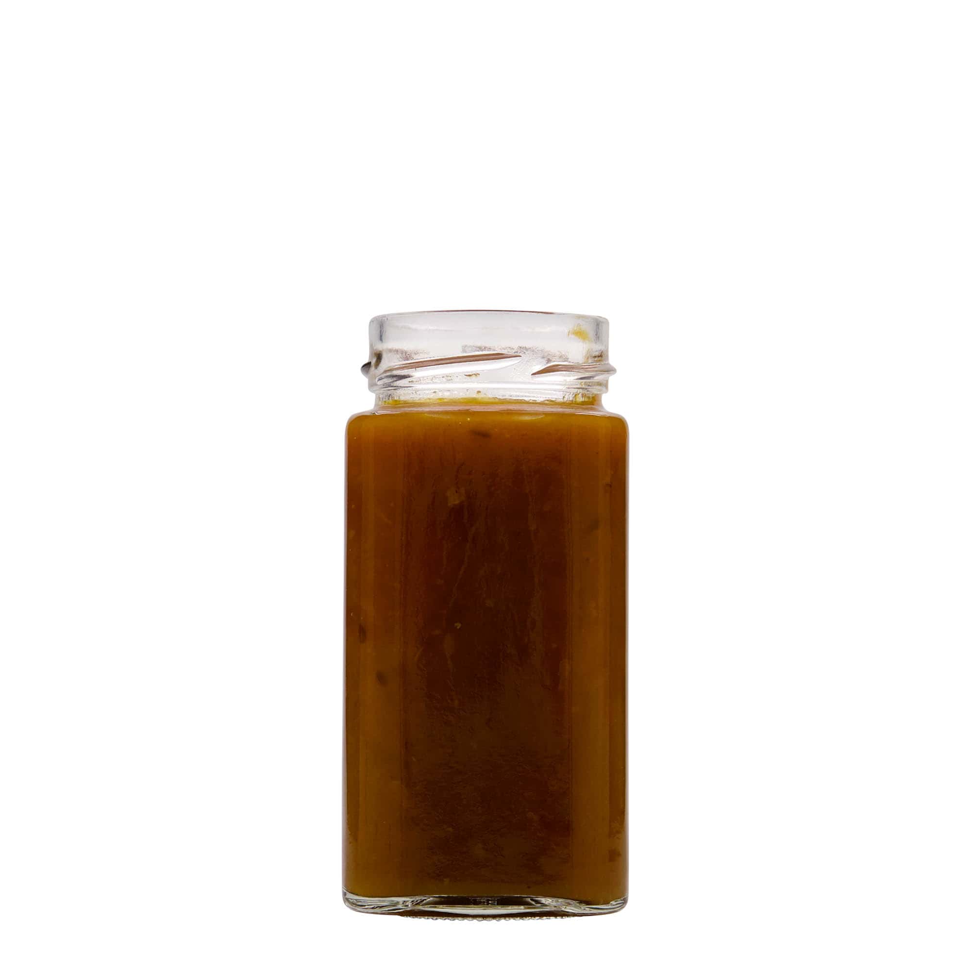 314 мл правоъгълна стъклена бутилка 'Funny', отвор: Дълбок винт (DTO 58)