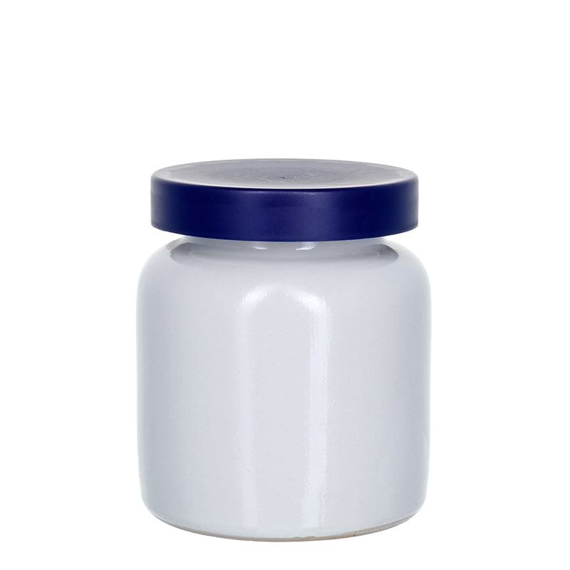 270 ml буркан каменна керамика, керамичен, бял, затваряне: капачка