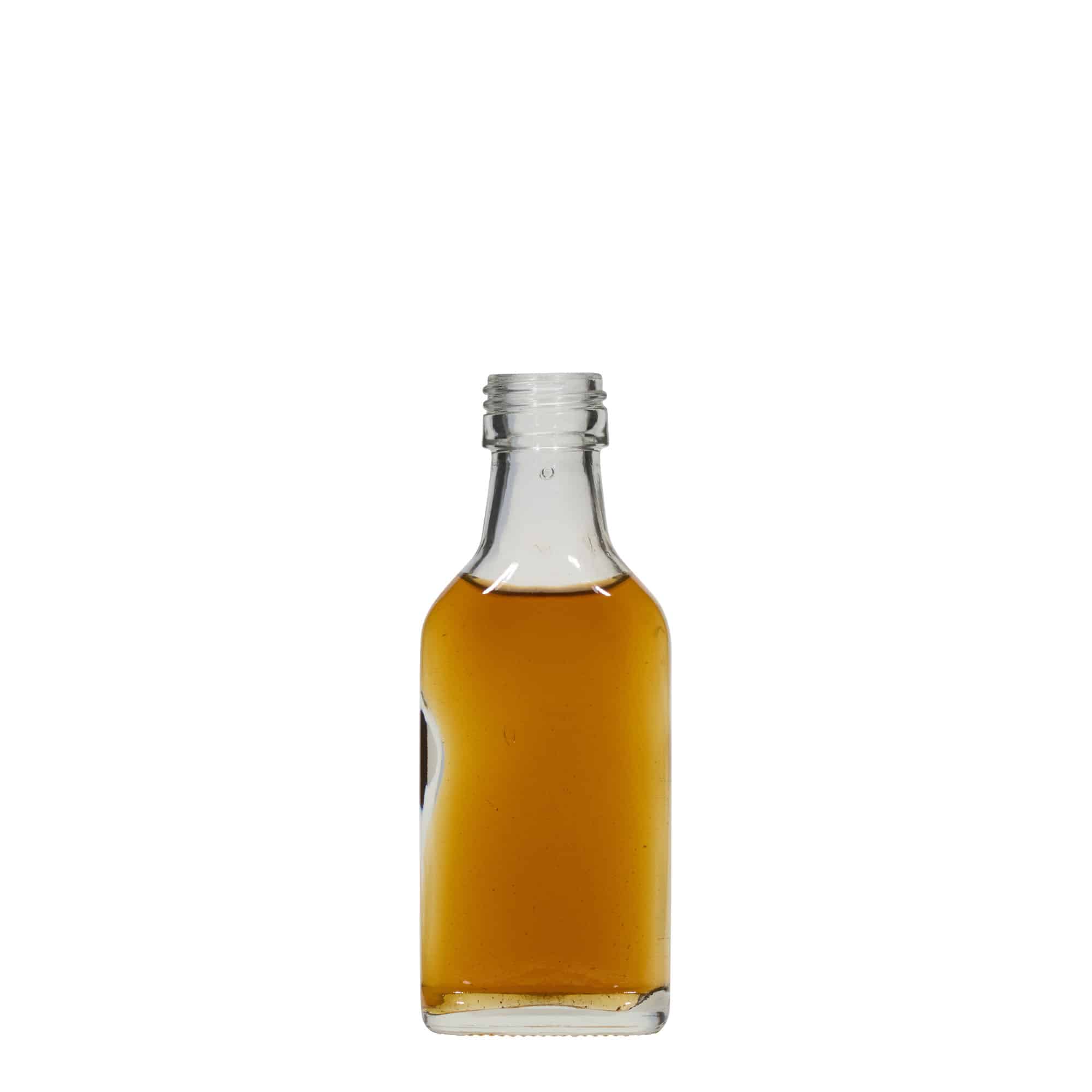40 ml джобна бутилка, правоъгълна, затваряне: капачка PP 22