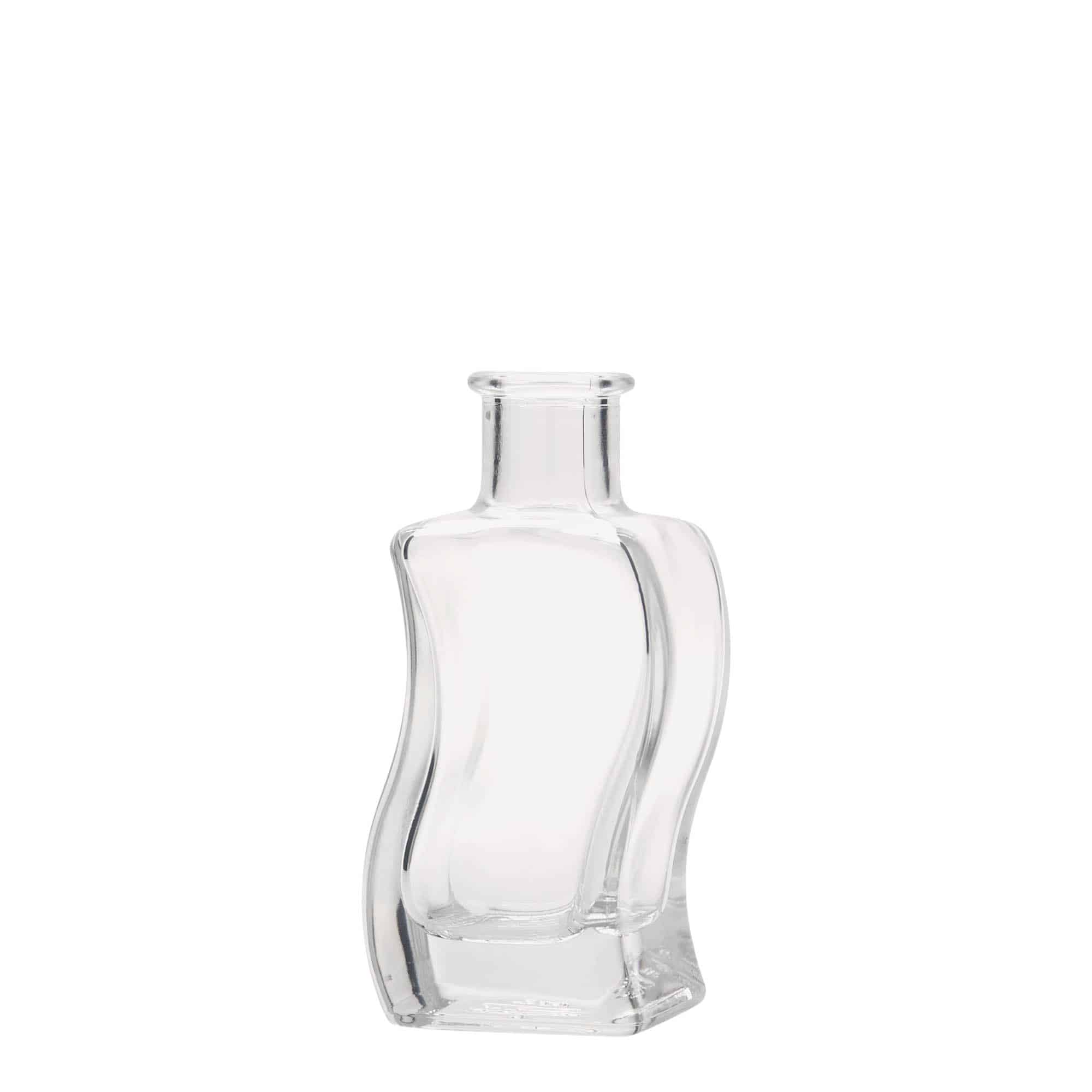 100 ml стъклена бутилка „Вълна“, квадратна, затваряне: коркова тапа