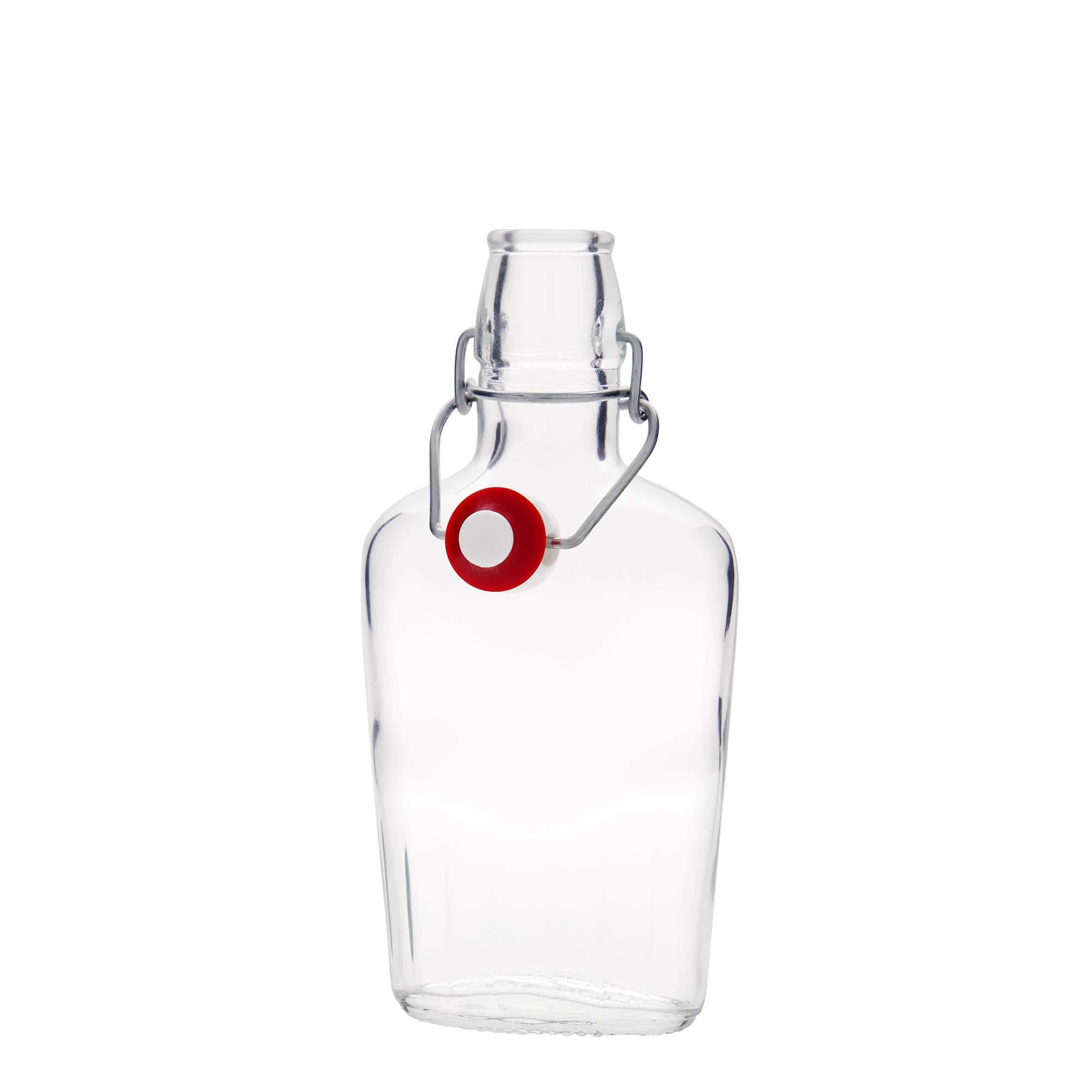 250 ml стъклена бутилка „Fiaschetta“, овална, затваряне: тапа с клипс