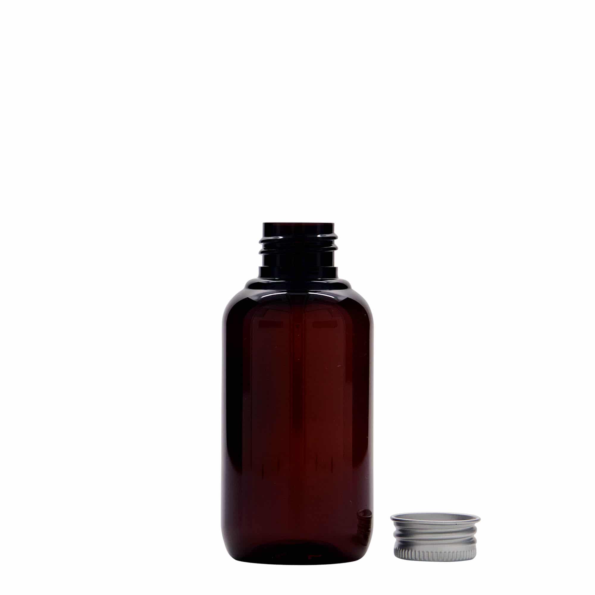 100 ml пластмасова бутилка „Victor's Best“ от рециклиран материал, PCR пластмаса, кафява, затваряне: винтова капачка 24/410