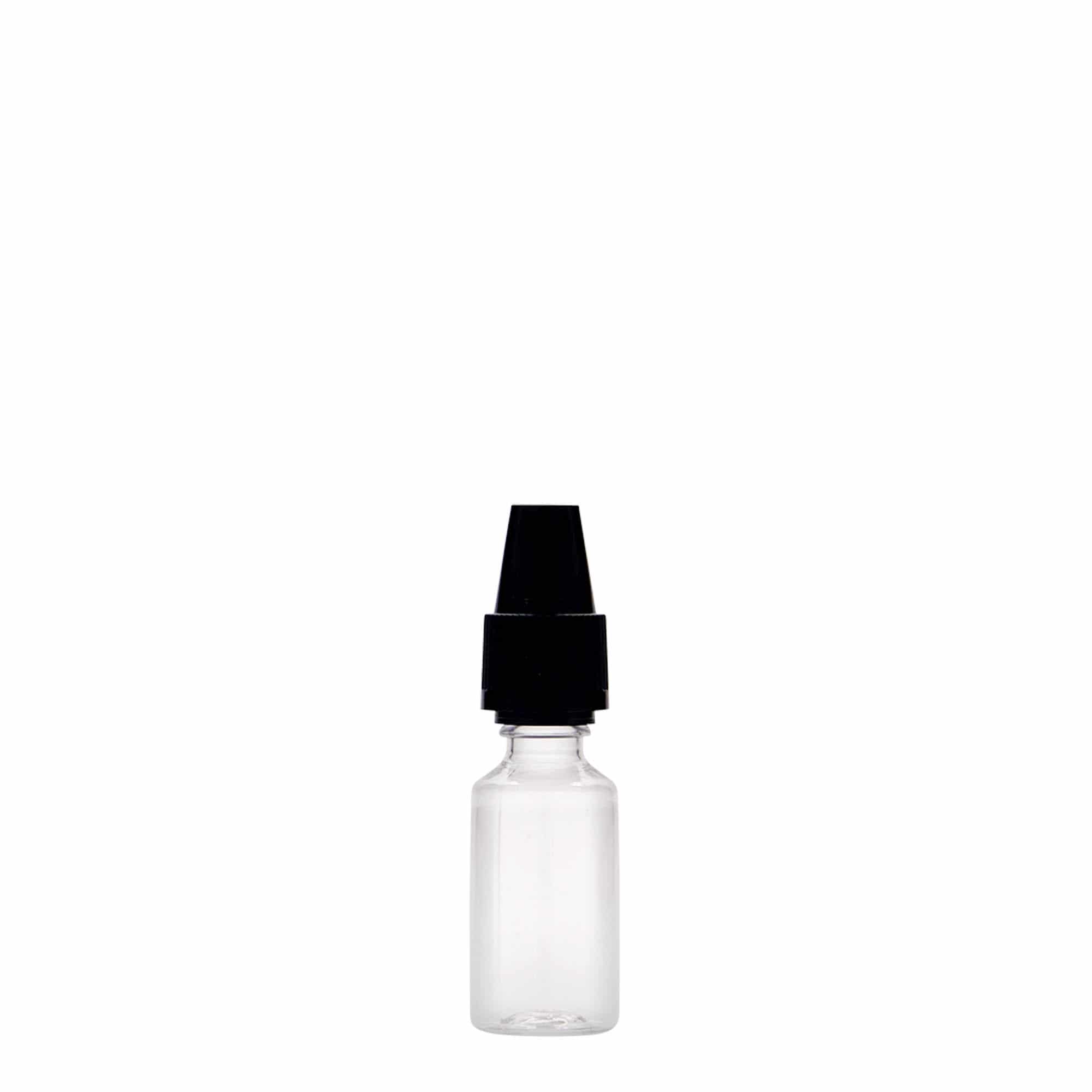 10 ml PET бутилка „E-Liquid“ с гаранция за качество и защита от деца, пластмасова, затваряне: винтова капачка