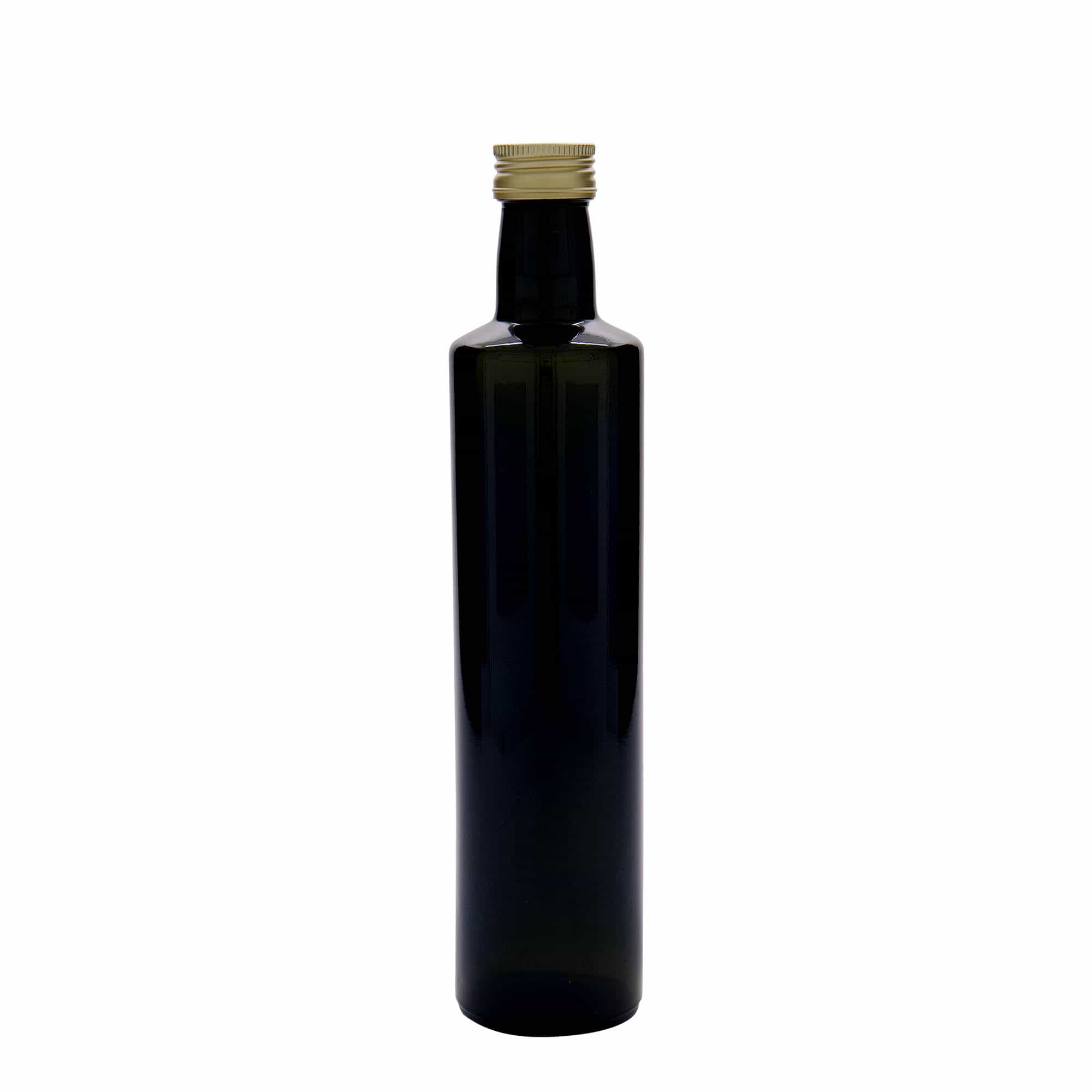 500 ml стъклена бутилка „Dorica“, антично зелено, затваряне: капачка PP 31,5