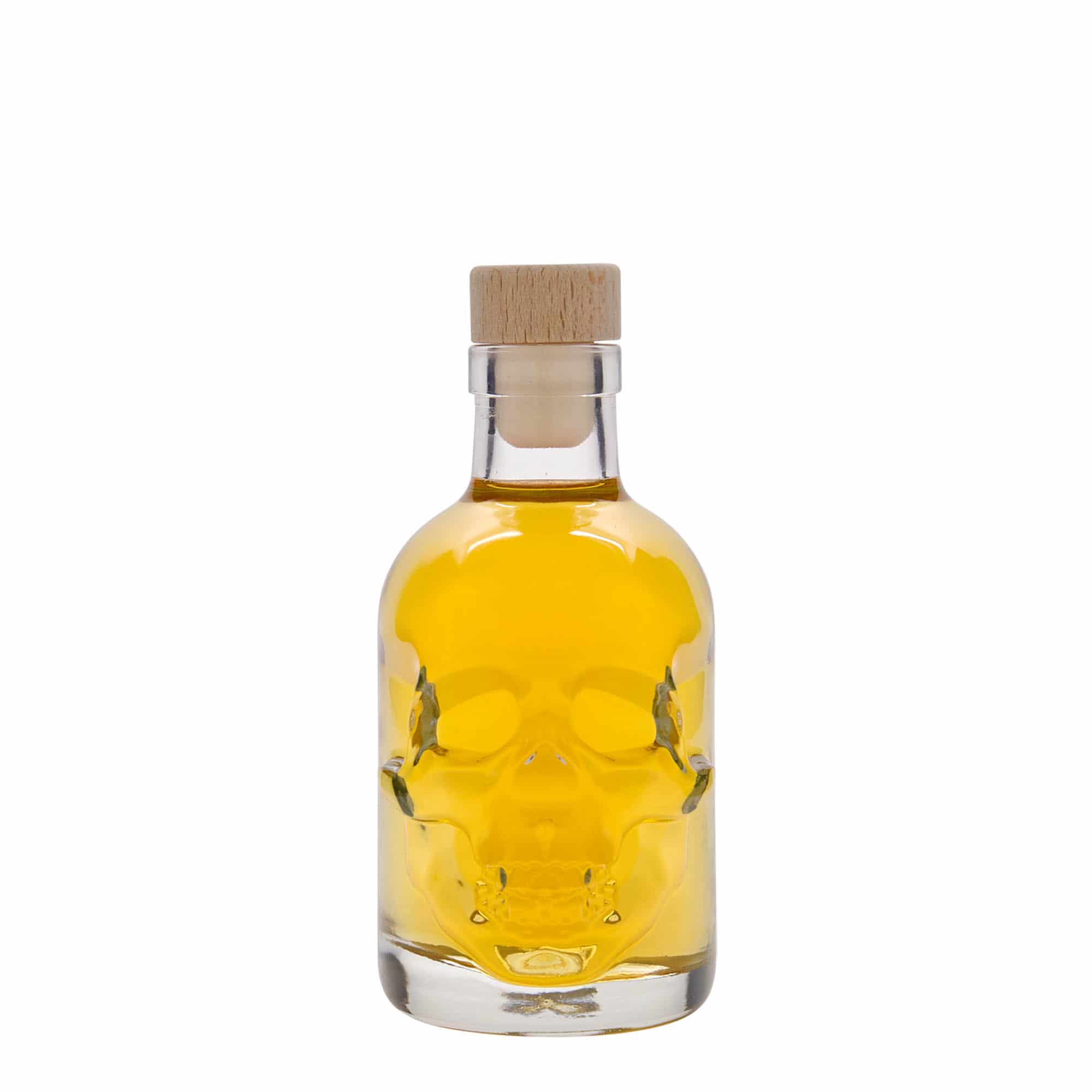 200 ml стъклена бутилка „Череп“, затваряне: коркова тапа