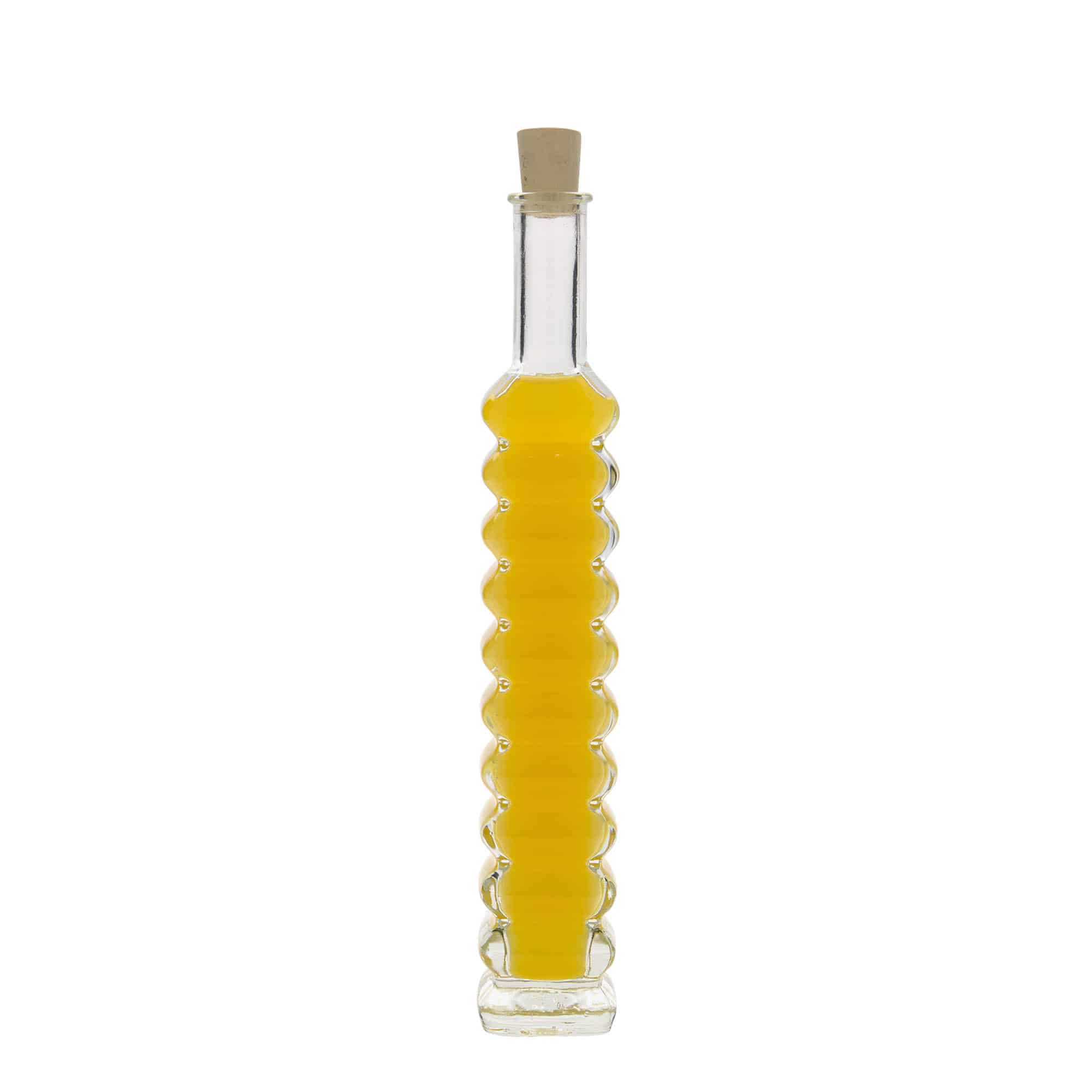 100 ml стъклена бутилка „Roma“, квадратна, затваряне: коркова тапа
