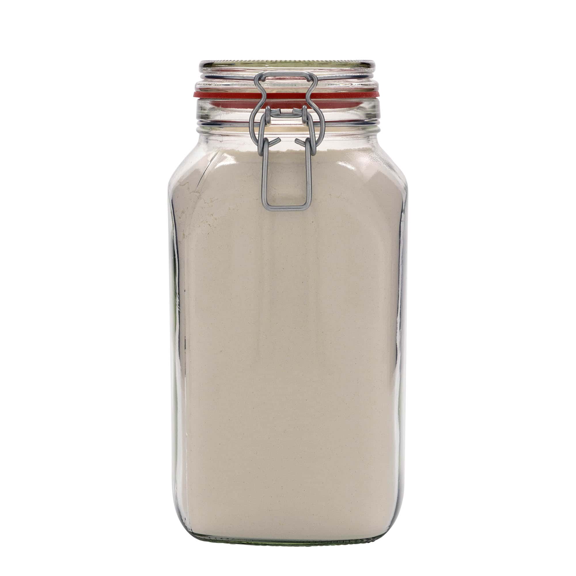 2590 ml буркан с клипс, квадратен, затваряне: капак с клипс