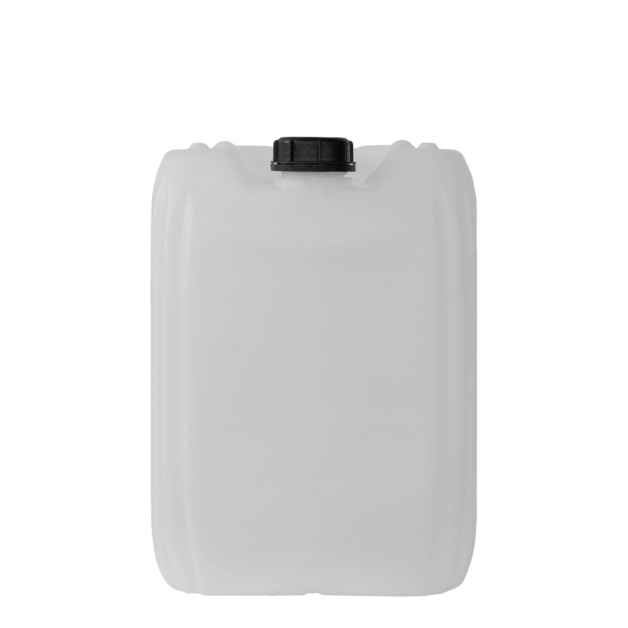 25 л канистра, правоъгълна, HDPE-пластмаса, естествен цвят, отвор: ND 60