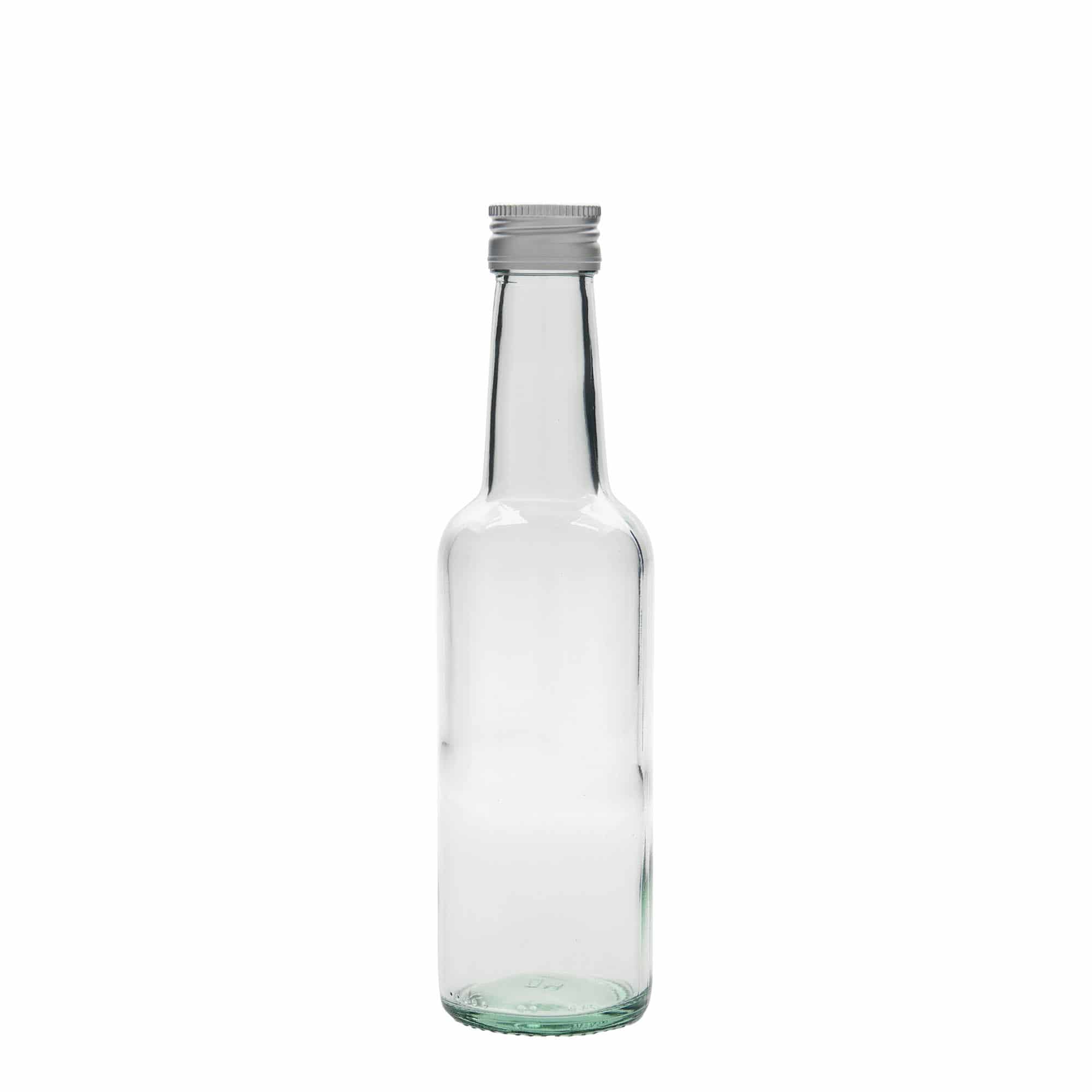 250 ml стъклена бутилка с право гърло, затваряне: капачка PP 28