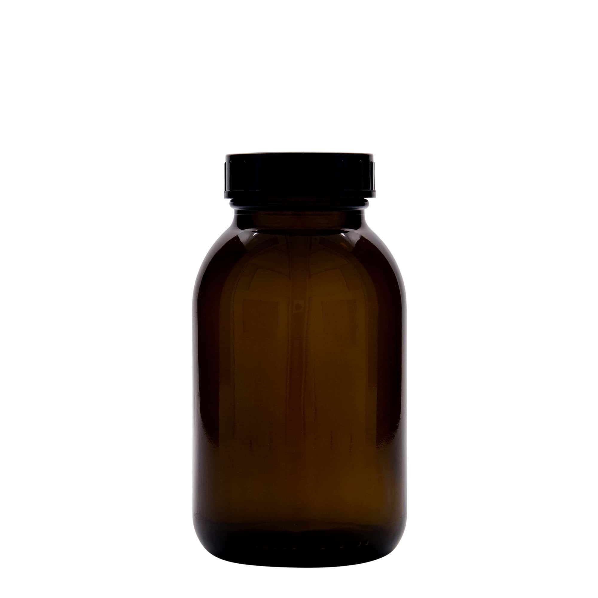 500 ml буркан с широко гърло, кафяв, затваряне: винтова капачка с резба DIN 55