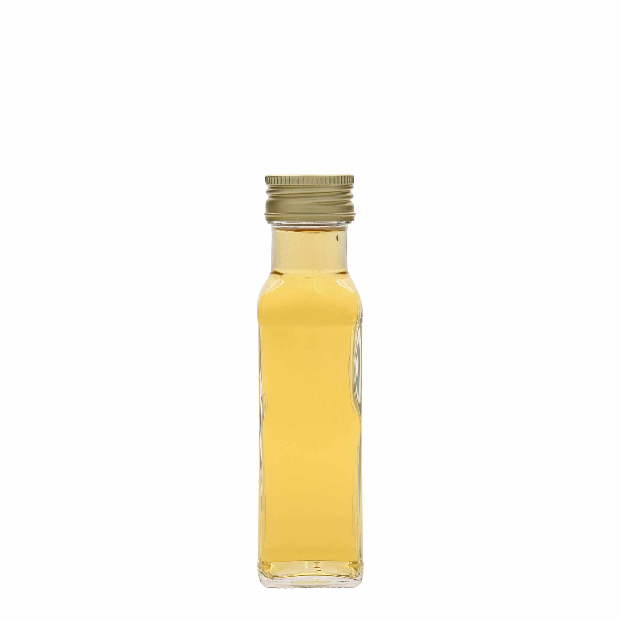 100 ml стъклена бутилка „Marasca“, квадратна, затваряне: капачка PP 31,5