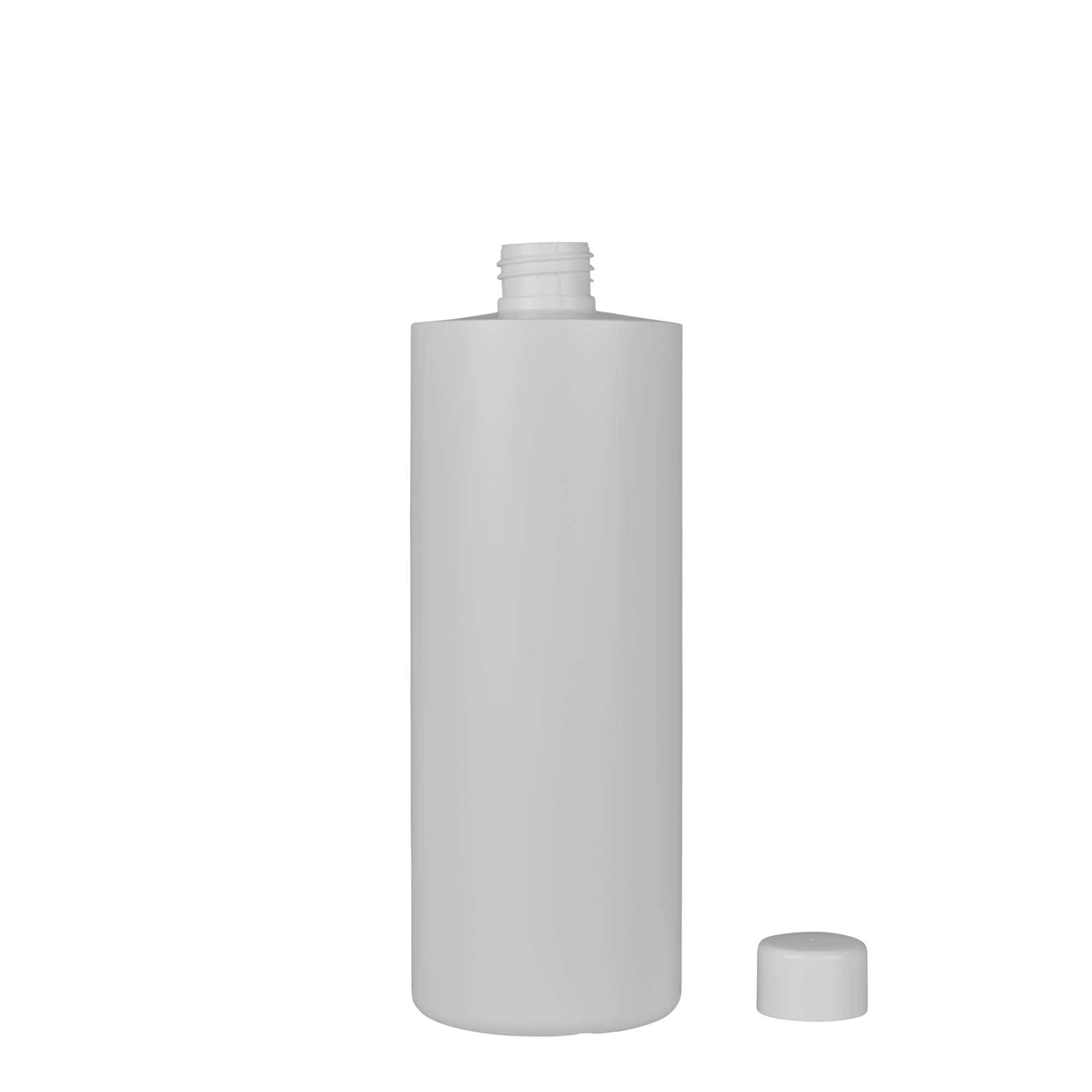 500 ml пластмасова бутилка „Pipe“, екологична HDPE, бяла, затваряне: винтова капачка GPI 24/410