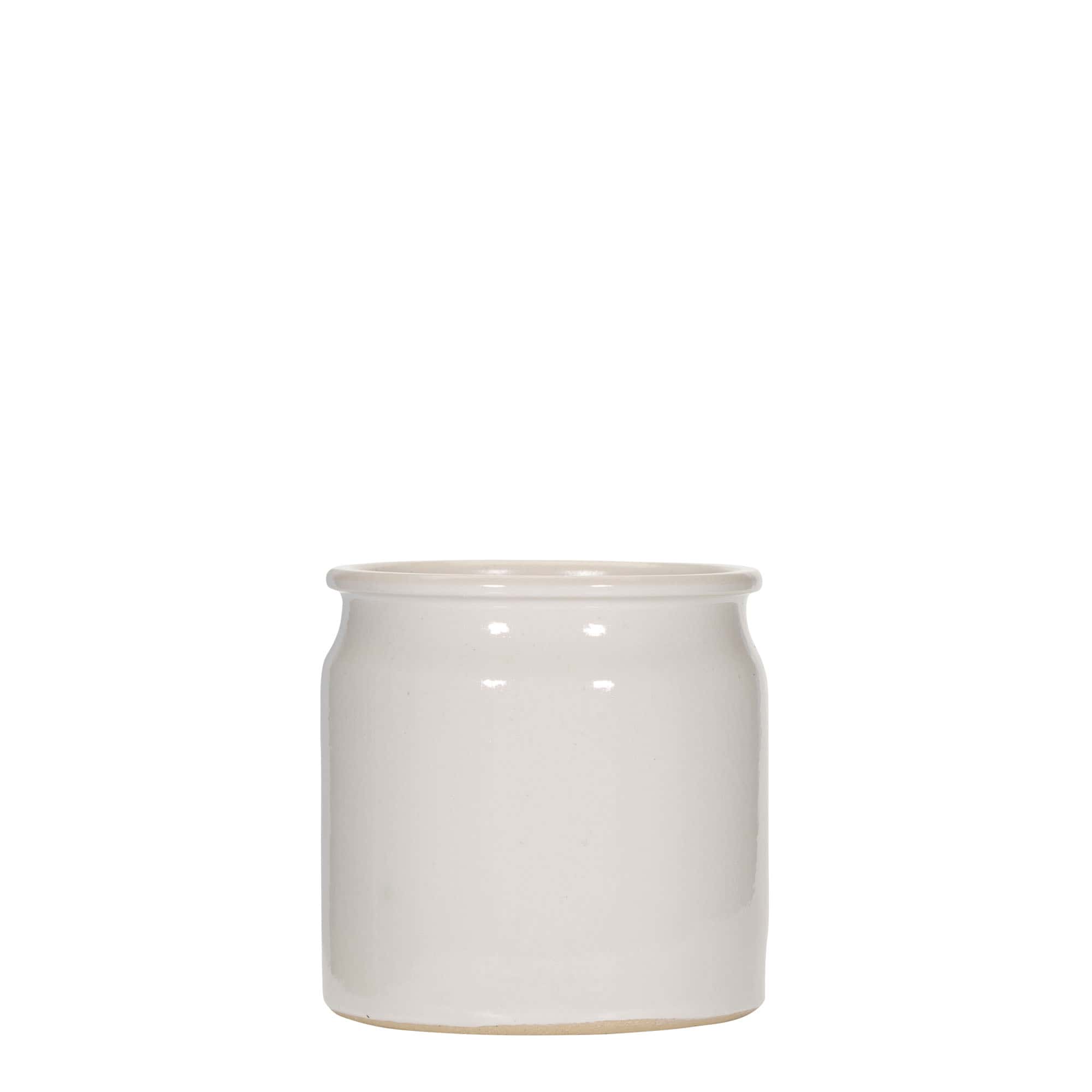 160 ml буркан каменна керамика, керамичен, бял, затваряне: коркова тапа