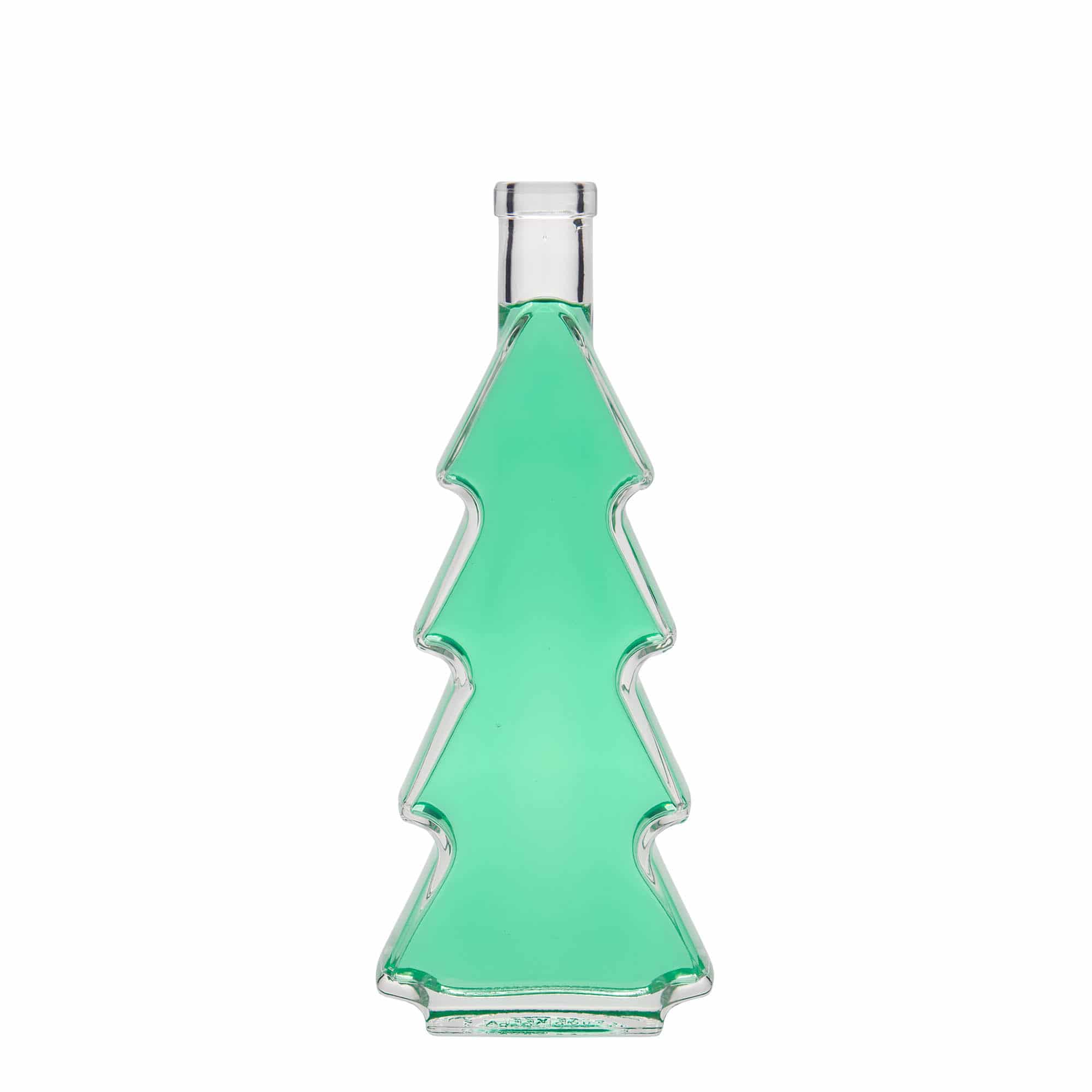 350 ml стъклена бутилка „Коледна елха“, затваряне: коркова тапа