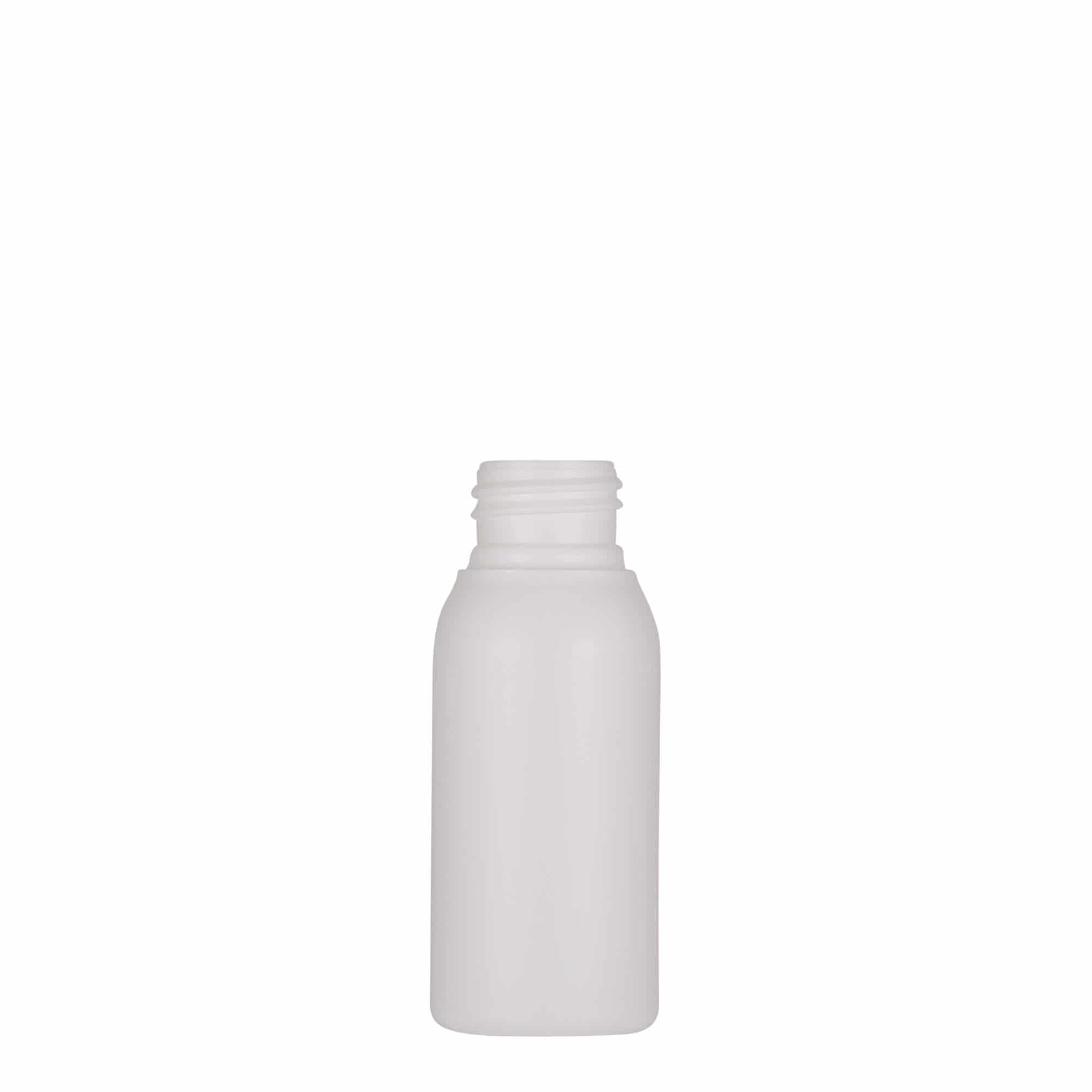 50 ml пластмасова бутилка „Tuffy“, HDPE, бяла, затваряне: винтова капачка GPI 24/410 50 ml пластмасова бутилка „Tuffy“, HDPE, бяла, затваряне: винтова капачка GPI 24/410