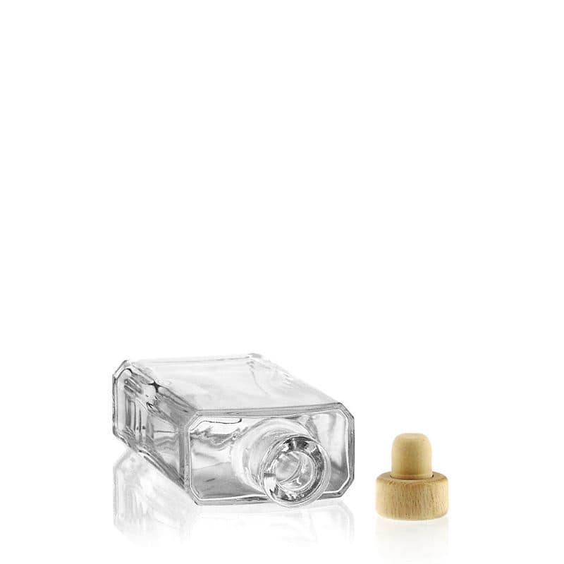 200 ml стъклена бутилка „Shiny“, правоъгълна, затваряне: коркова тапа
