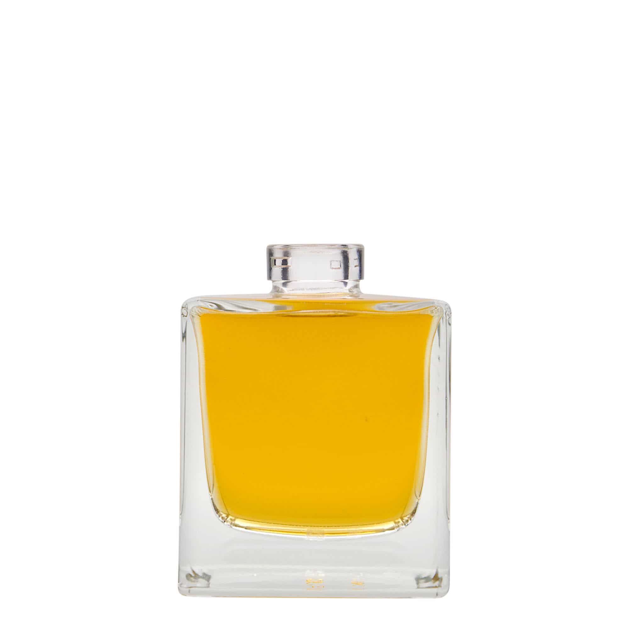 200 ml стъклена бутилка „Cube“, квадратна, затваряне: коркова тапа