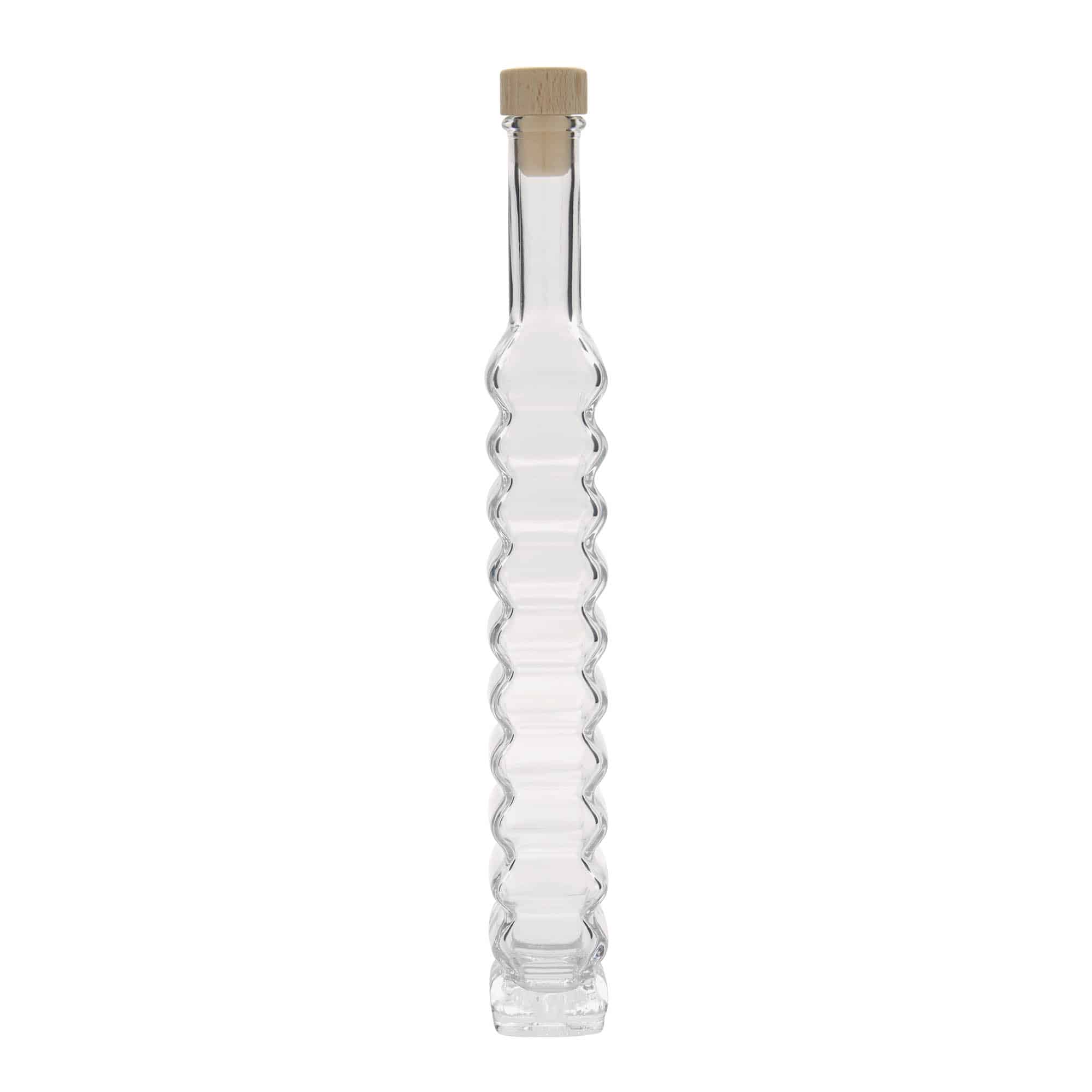 200 ml стъклена бутилка „Roma“, квадратна, затваряне: коркова тапа