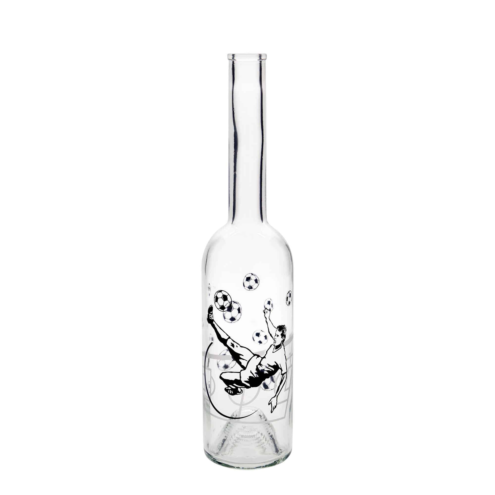 500 ml стъклена бутилка „Опера“, мотив: футболист, затваряне: коркова тапа